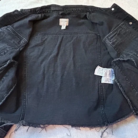 GUESS Women's Charcoal Denim Jacket - Picture 7 of 8